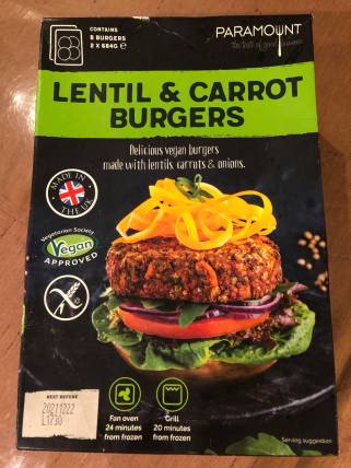 Paramount Lentil &amp; Carrot Burgers