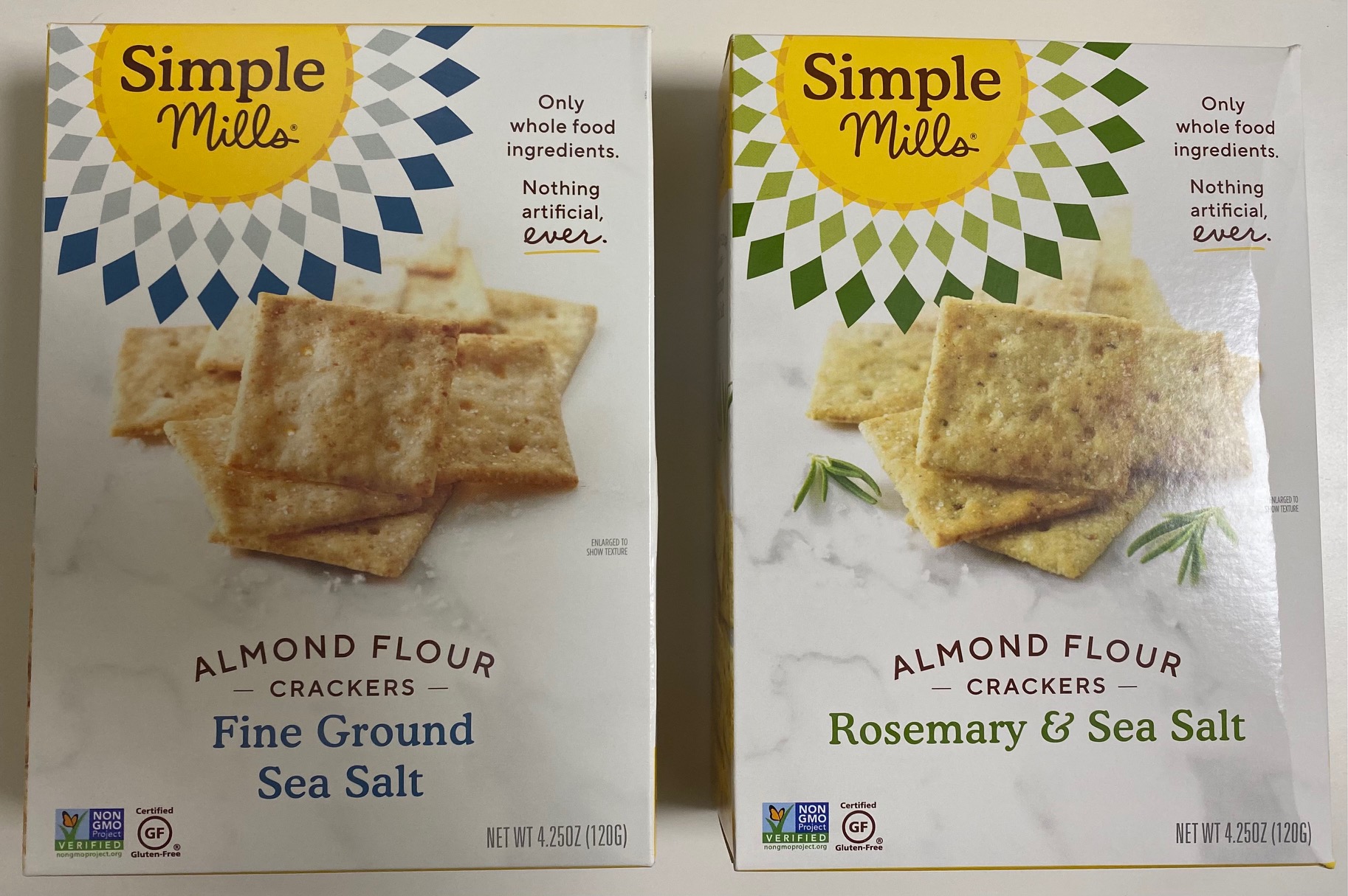 Simple Mills Almond Flour Crackers Fine Ground Sea Salt &amp; Rosemary &amp; Sea Salt