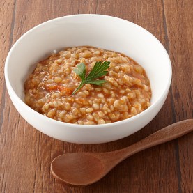 Sea and Earth Deli Tomato Genmai Porridge stock photo